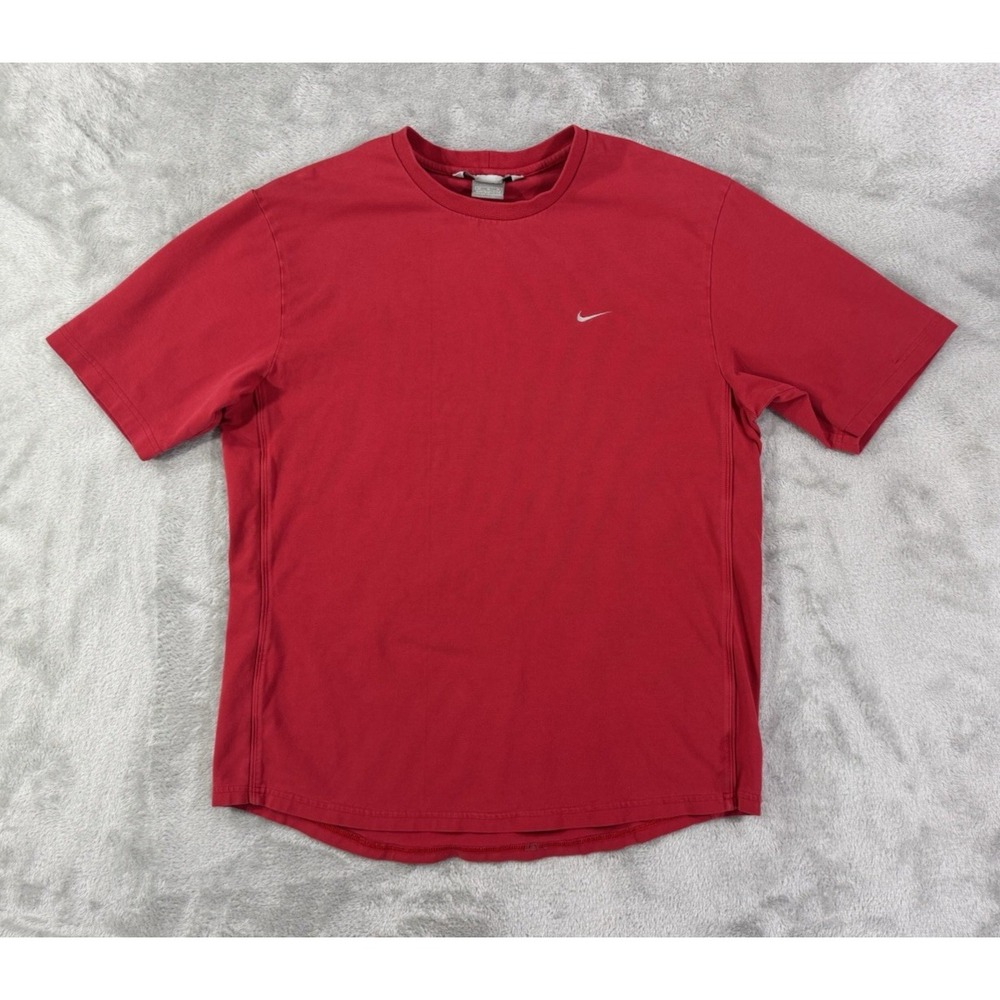 Vintage Nike Shirt Mens M Red Nike Swoosh Performance Athletic Running Y2K‎